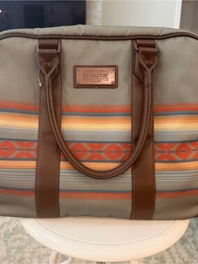 Pendleton Weekender Travel Bag Southwest Balsam Green Print Strap Luggage